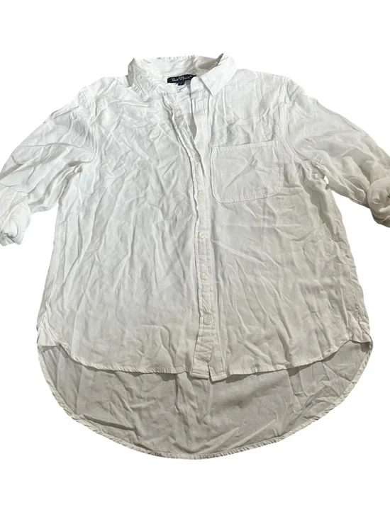 Velvet Heart Classic White Button-Up Linen Shirt Size M - Picture 2 of 8